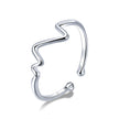 925 Sterling Silver Platinum Plated 0.1cm Ring for Men