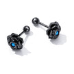 925 Sterling Silver Earrings with Turquoise and Black Gold Finish