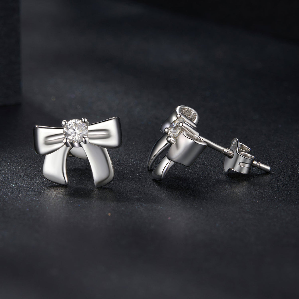 925 Sterling Silver Moissanite Earrings 0.3 cm for Women