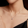 925 Sterling Silver Moissanite & CZ Pavé Necklace - 40+5cm for Women