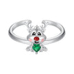 925 Sterling Silver Enamel Pavé CZ Ring