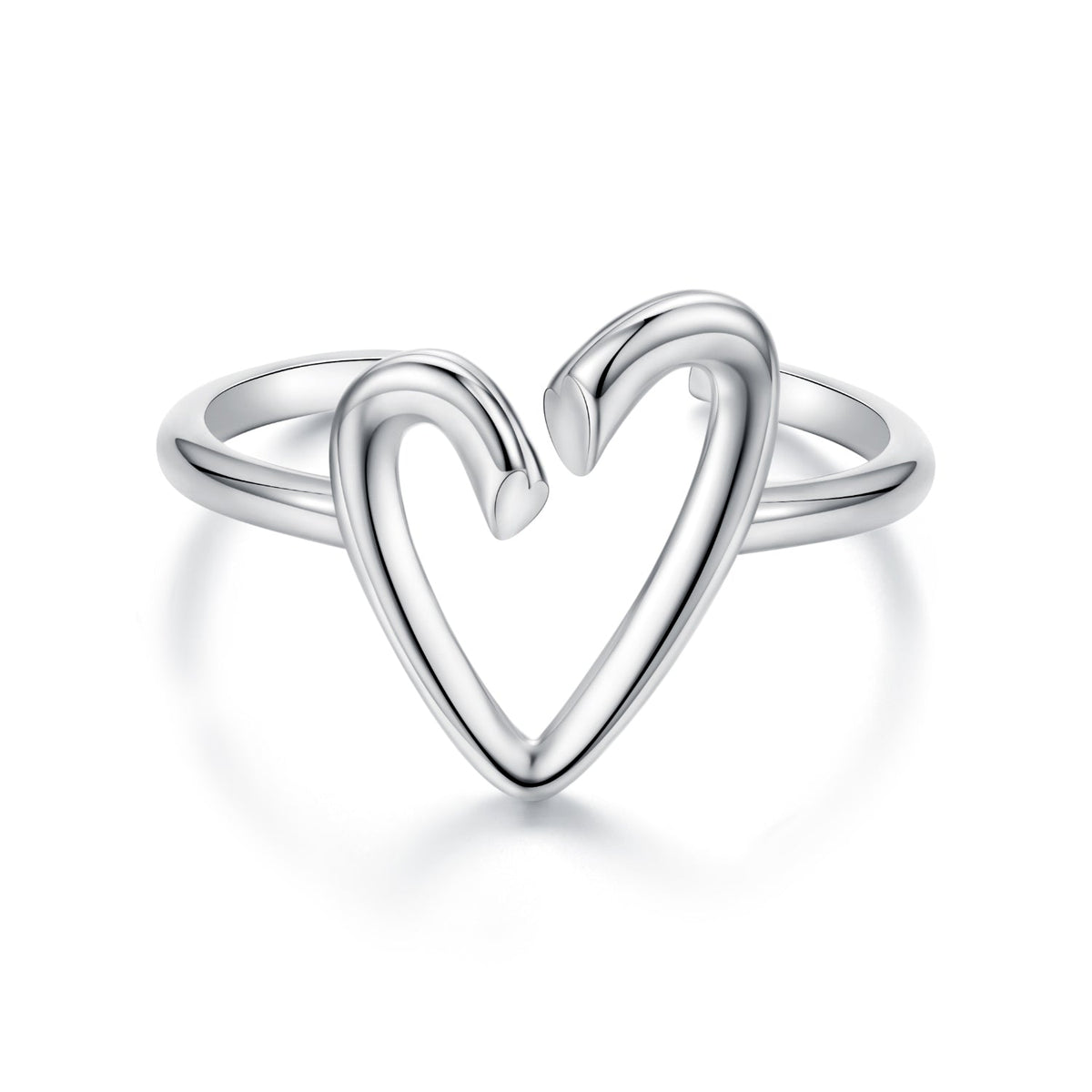 925 Sterling Silver Oxidized Silver Heart Ring for Women
