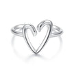 925 Sterling Silver Oxidized Silver Heart Ring for Women