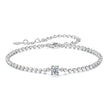 925 Sterling Silver Moissanite Bracelet 15+6cm with White Gold Plating for Women