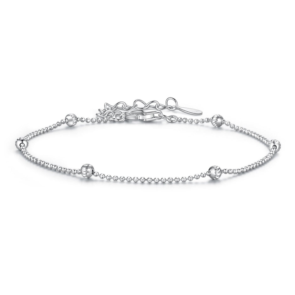 925 Sterling Silver & Plated White Gold Bracelet with Adjustable Length
