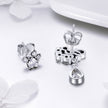 S925 Sterling Silver Earrings with Oxidized Finish and Pavé Setting CZ