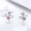 925 Sterling Silver Platinum Plated Pavé Setting CZ Earrings