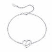 925 Sterling Silver Plated White Gold Bracelet 21cm for Women