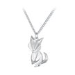 925 Sterling Silver 16mm x 10mm Platinum Plated Necklace for Unisex