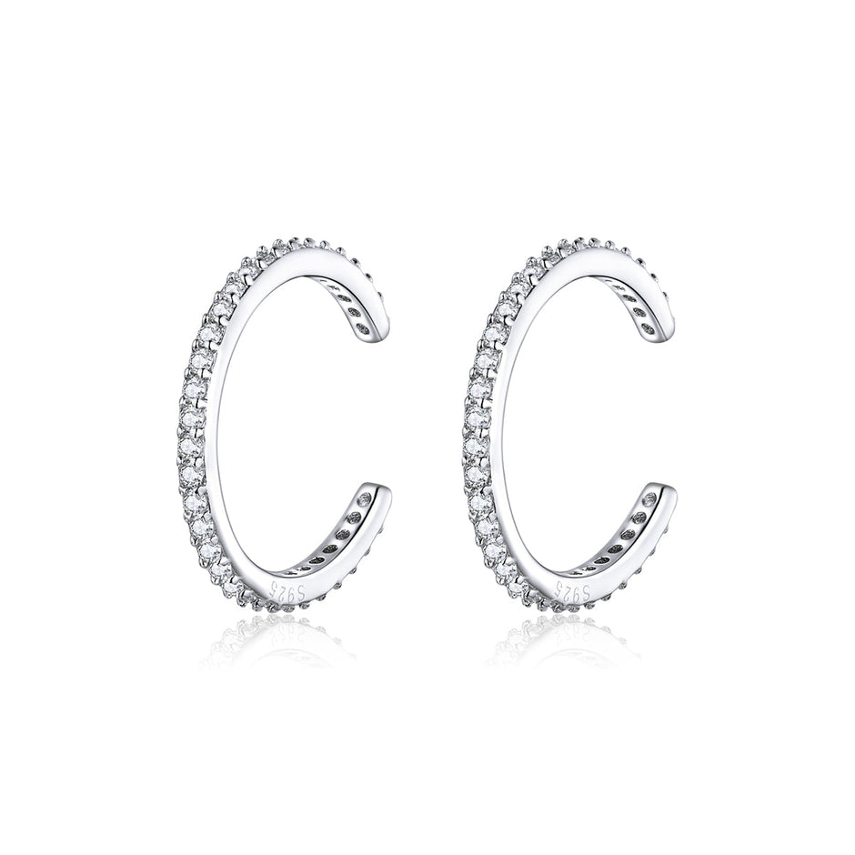 925 Sterling Silver Earrings with Pavé Set CZ
