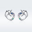 925 Sterling Silver Earrings with Oxidized Finish and Pavé Setting