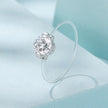 925 Sterling Silver White Gold Plated CZ Ring Size 6 for Women