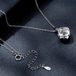 925 Sterling Silver Moissanite Pendant Necklace for Women, 39+5cm, Platinum Plated
