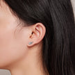 925 Sterling Silver Oxidized Pavé CZ Earrings
