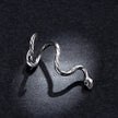 925 Sterling Silver Oxidized 2.5x1.9 cm Pavé Setting CZ Earrings for Women