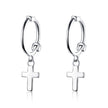 925 Sterling Silver Earrings Plated Platinum 1.9*0.5cm for Women