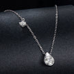 925 Sterling Silver + Moissanite Adjustable Necklace for Women - White Gold 0.5ct & 0.1ct