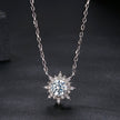 925 Sterling Silver 0.5 Carat Moissanite Necklace in White Gold Plating for Women