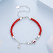 925 Sterling Silver White Gold Plated Enamel CZ Koi 16+6cm Bracelet for Women