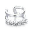 925 Sterling Silver Earrings with Pavé Setting CZ in Platinum