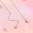 925 Sterling Silver Necklace with CZ & Resin Pendant, 18x39mm, Plated with White Gold
