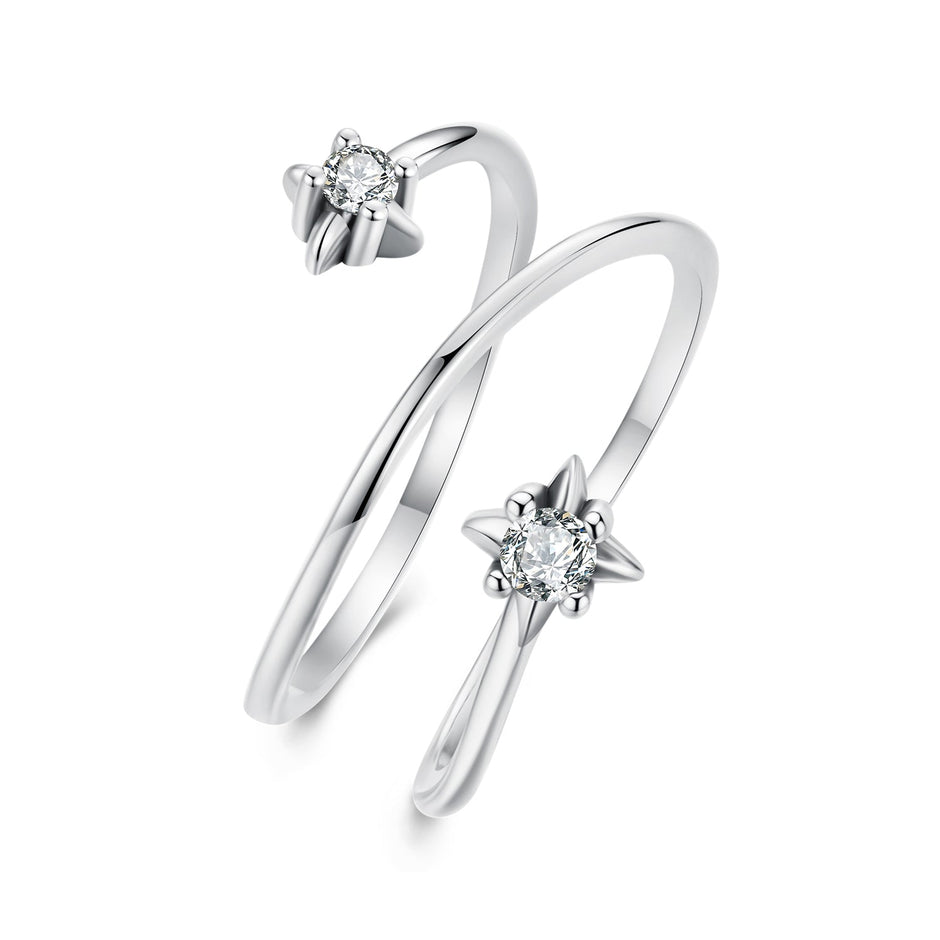 925 Sterling Silver Pavé Setting CZ Oxidized Ring for Women