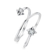 925 Sterling Silver Pavé Setting CZ Oxidized Ring for Women