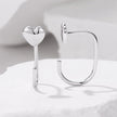 925 Silver White Gold Plated 1.4cm Brass Earrings for Women