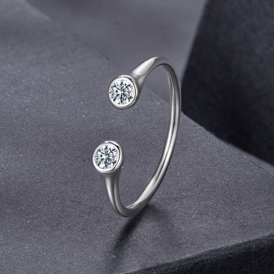 925 Sterling Silver Moissanite Ring Size E