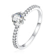 925 Sterling Silver Plated Platinum 0.60 Carat Zircon Ring Size 6 for Women
