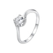 925 Sterling Silver 5mm Moissanite Ring for Women