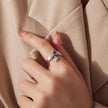 925 Sterling Silver Transparent Glass Ring for Women