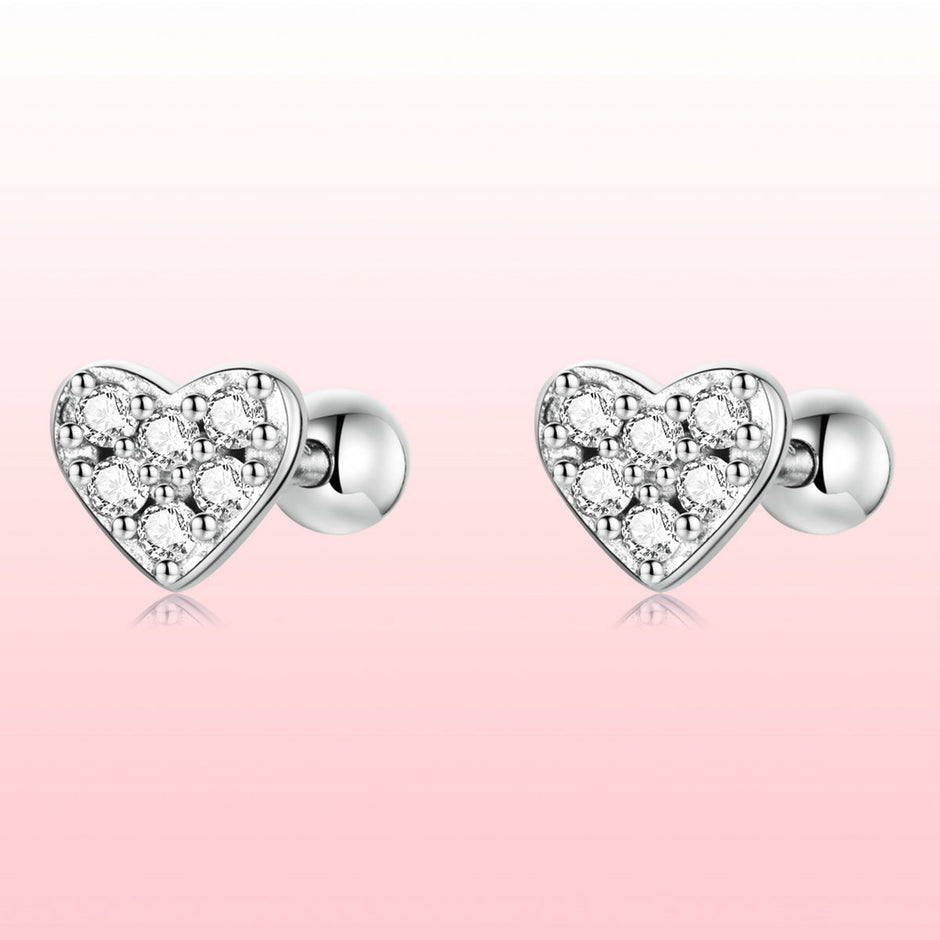 925 Sterling Silver Earrings with Pavé Setting CZ
