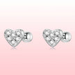 925 Sterling Silver Earrings with Pavé Setting CZ