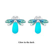 925 Sterling Silver Earrings with Luminous Stone in 10x12mm