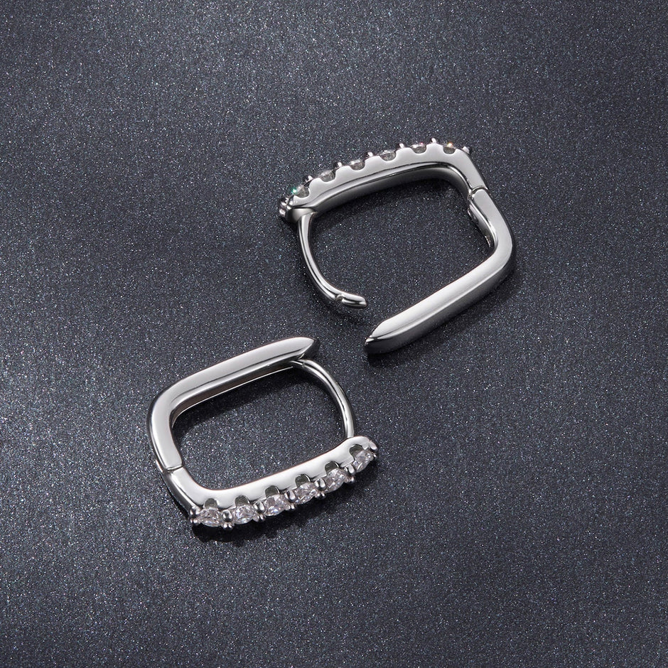 925 Sterling Silver Moissanite Earrings 1.4cm for Women