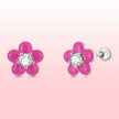 S925 Sterling Silver CZ Pavé Enamel Oxidized Earrings