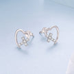 925 Sterling Silver White Gold Plated 1.0x1.0cm Pavé CZ Earrings for Women