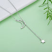 925 Sterling Silver Necklace 47cm with Moon Pendant for Women