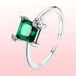 925 Sterling Silver Oxidized Pavé Setting CZ Ring for Women