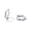 925 Sterling Silver Earrings with Pavé Setting CZ and Platinum Plating for Women