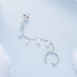 925 Sterling Silver Earrings with Pave Setting CZ - White Gold Plated for Women