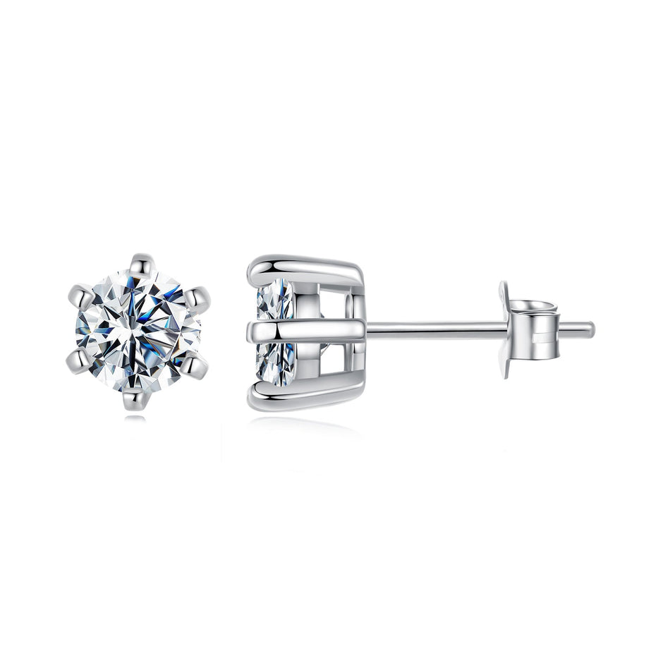 925 Sterling Silver 0.65 Carat Moissanite Earrings for Women
