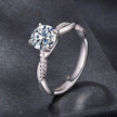 925 Sterling Silver Moissanite 0.65 Carat Ring Size 6 for Women