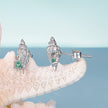 925 Sterling Silver Earrings with Transparent Glass, 5x12mm for Women
