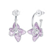 925 Sterling Silver Enamel White Gold Plated Earrings Size 20*14mm