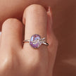 925 Sterling Silver Ring with Nano Opal Stone, 0.15 cm Width for Women