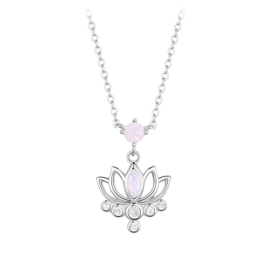 925 Sterling Silver Opal Nanometer Stone Necklace for Women