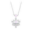 925 Sterling Silver Opal Nanometer Stone Necklace for Women