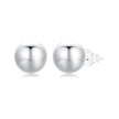 925 Sterling Silver Plated White Gold Earrings - 10mm for Women